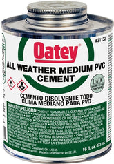 Oatey 31132 Solvent Cement, 16 oz Can, Liquid, Gray